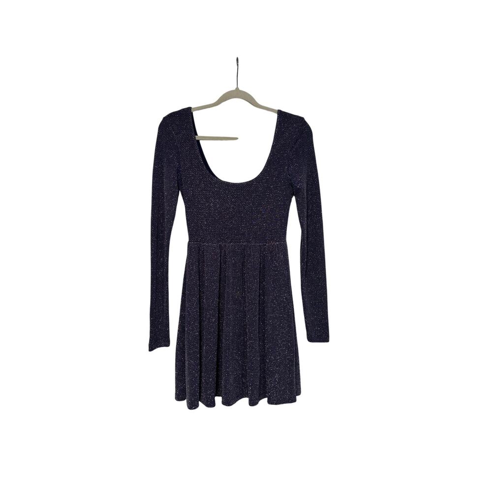 Free People XS Navy Blue Long Sleeve Sparkle Dress - Picture 2 of 9